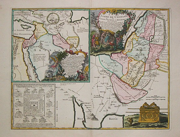 Delamarche, C.F./ D. Robert de Vaugondy., TERRE de CHANAAN ou Terre Promisse a Abraham Et sa Posterité./ CARTE des VOIAGES D' ABRAHAM, antique map, old maps