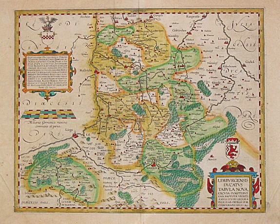 Ortelius, A., Limburgensis Ducatus., antique map, old maps