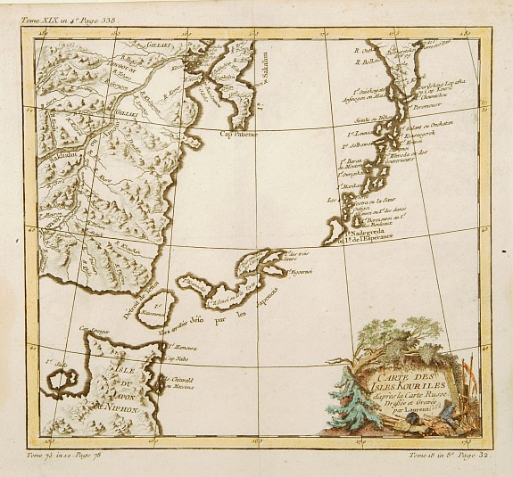 BELLIN,J.N., Carte des Isles Kouriles., antique map, old maps
