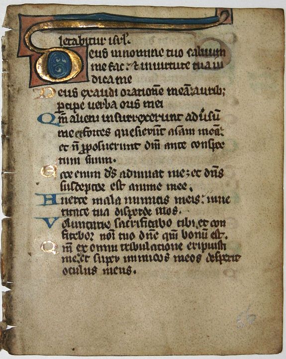 BREVIARY, Leaf on vellum from a manuscript Breviary., antique map, old maps
