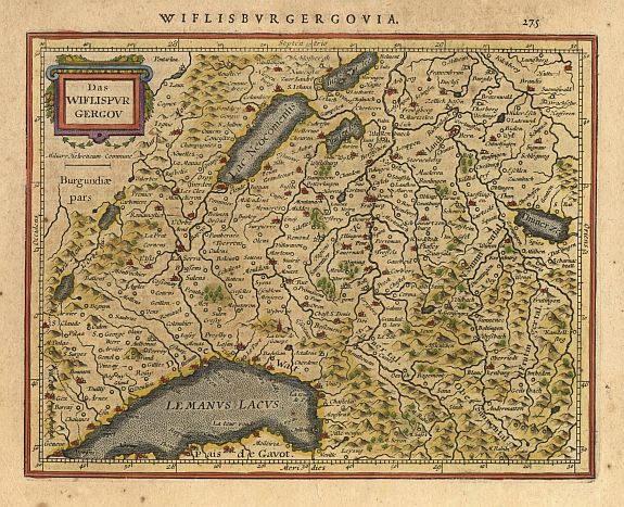 MERCATOR,G./ HONDIUS,J., Das Wiflispurgergov., antique map, old maps