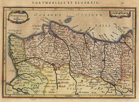 MERCATOR,G./ HONDIUS,J., Portugallia et Algarve., antique map, old maps