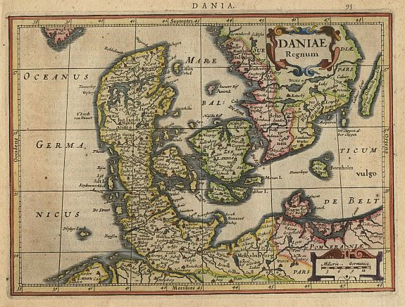 MERCATOR,G./ HONDIUS,J., Daniae Regnum., antique map, old maps