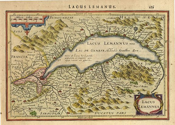 MERCATOR,G./ HONDIUS,J., Lacus Lemannus, antique map, old maps