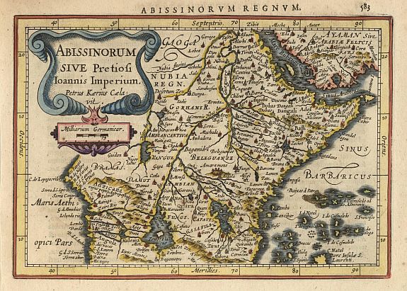 MERCATOR,G./ HONDIUS,J., Abissinorum.., antique map, old maps