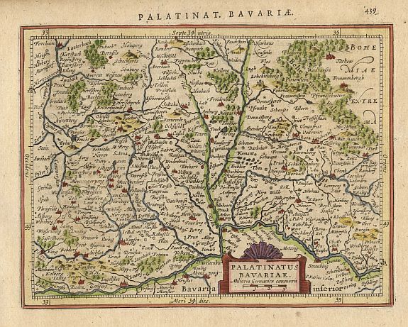 MERCATOR,G./ HONDIUS,J., Palatinatus Bavariae., antique map, old maps