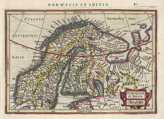MERCATOR,G./ HONDIUS,J., Norvegia et Svecia., antique map, old maps