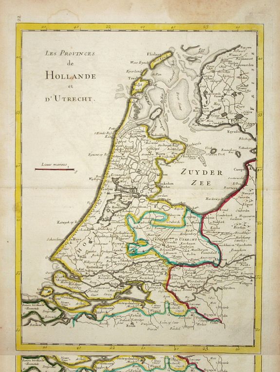 LE ROUGE, G.L., Les Provinces de Hollande et D' Utrecht., antique map, old maps