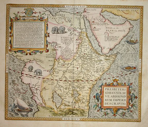 ORTELIUS,A., Presbiteri Iohannis., antique map, old maps