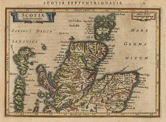 MERCATOR,G./ HONDIUS,J., Scotia Septentrionalis., antique map, old maps