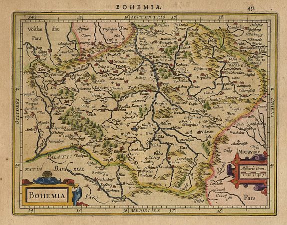 MERCATOR,G./ HONDIUS,J., Bohemia., antique map, old maps