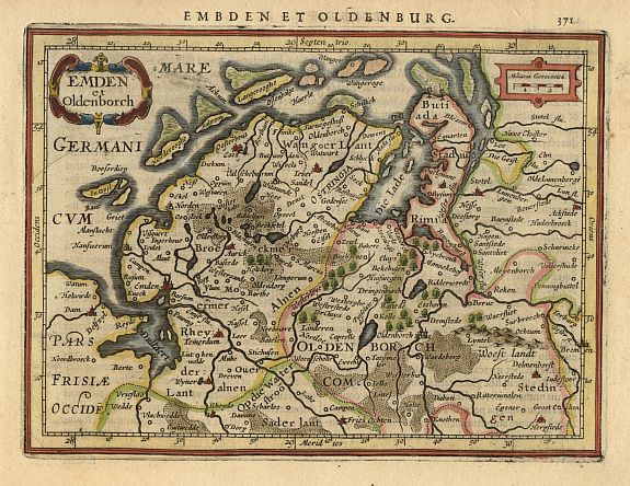MERCATOR,G./ HONDIUS,J., Emden et Oldenborch., antique map, old maps