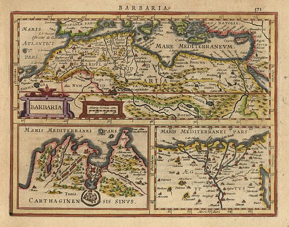 MERCATOR,G./ HONDIUS,J., Barbaria., antique map, old maps