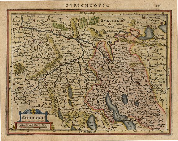 MERCATOR,G./ HONDIUS,J., Zurichou., antique map, old maps