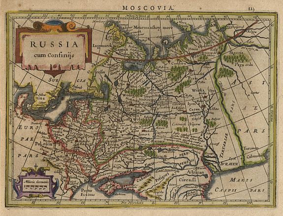MERCATOR,G./ HONDIUS,J., Russia cum Confinijs., antique map, old maps