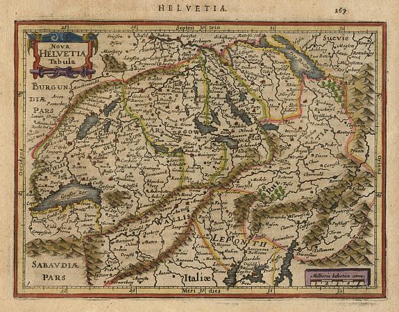 MERCATOR,G./ HONDIUS,J., Nova Helvetia Tabula., antique map, old maps