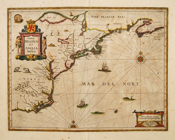 JANSSONIUS,J., Nova Belgica et Anglia Nova., antique map, old maps
