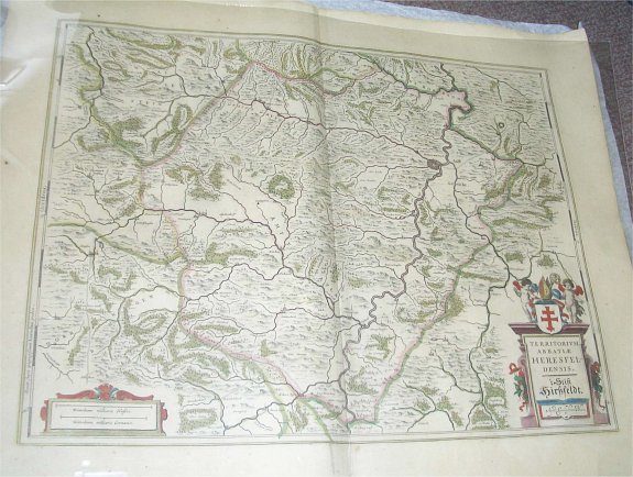 BLAEU,J., Territorium Abbatiae Heresfeldensis. 't Stift Hirszfeldt, antique map, old maps