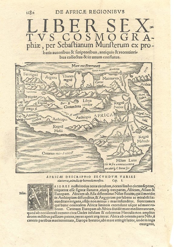 MUNSTER, S., Africae Descriptio..., antique map, old maps