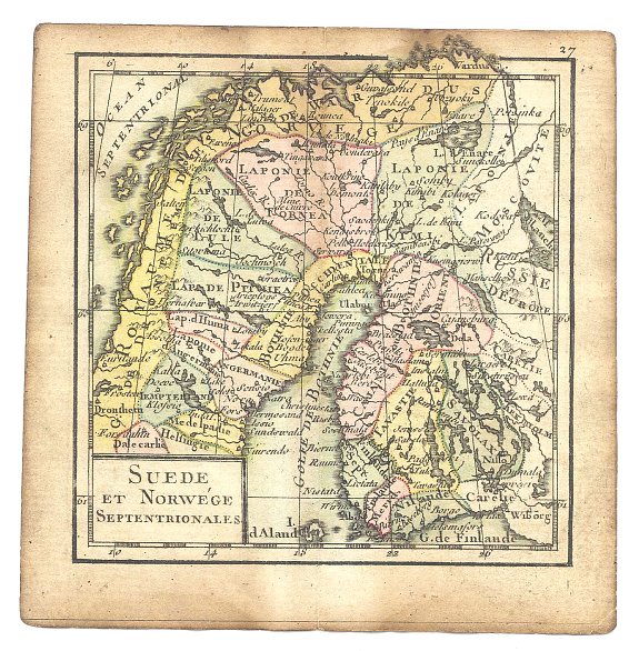 Louis-Charles Desnos, Suede Et Norwege Septentrionales, antique map, old maps