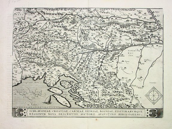 ORTELIUS, A., Schlavoniae, Croatiae, Carniae, Istriae, Bosniae..., antique map, old maps