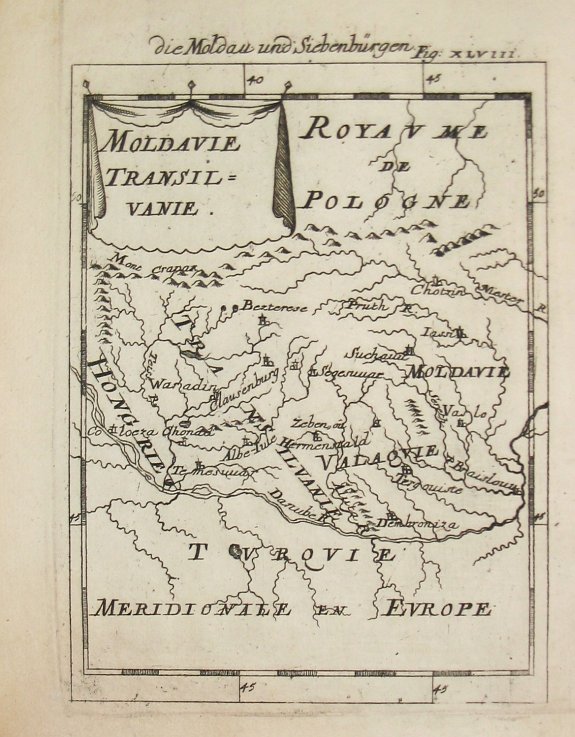 Mallet, A.M., Moldavie Transilvanie., antique map, old maps