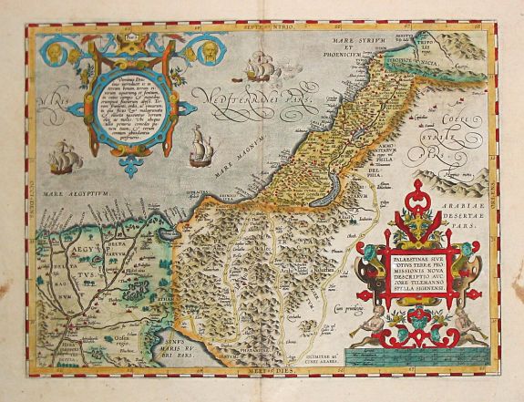 ORTELIUS, A., Palestinae sive totius Terrae Promissionis., antique map, old maps