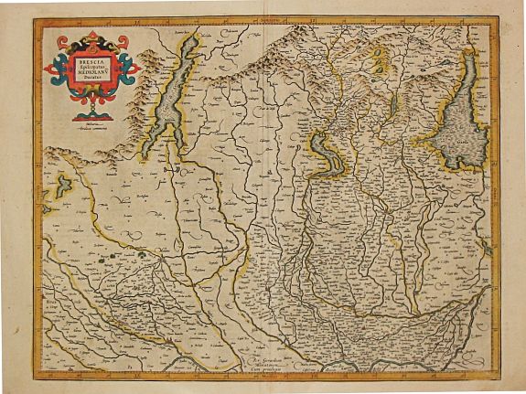 Mercator, G. / J. Hondius., BRESCIA Episcopatus MEDIOLANU Ducatus., antique map, old maps