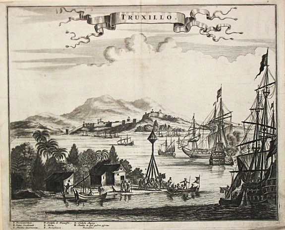 Montanus, A., Truxillo. , antique map, old maps