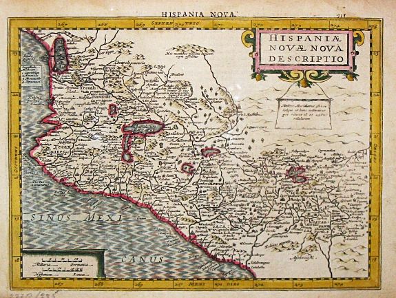 HONDIUS, H., Hispaniae Novae Nova Descriptio., antique map, old maps