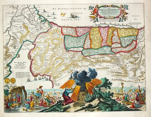 Stoopendaal, D., Perigrinatie ofte Veertich-jarige Reyse der Kinderen Israels., antique map, old maps