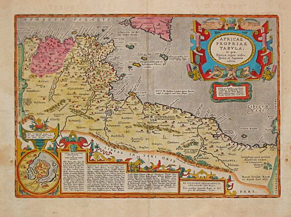 ORTELIUS, A., AFRICAE / PROPRIAE / TABULA / In qua, / Punica regna vides. / Tyrios, et Agenoris / urbem. / 1590., antique map, old maps
