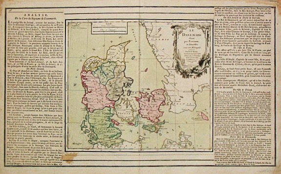 Brion de la Tour, L./ Desnos, L.Ch., Le Danemark, antique map, old maps