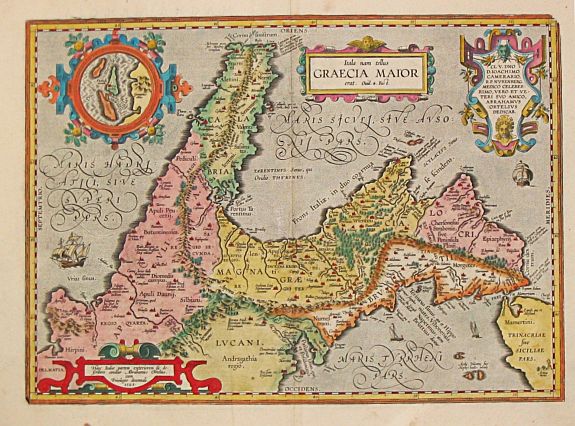 Ortelius, A., Itala nam tellus / GRAECIA MAIOR. - Diomedeae Insulae., antique map, old maps