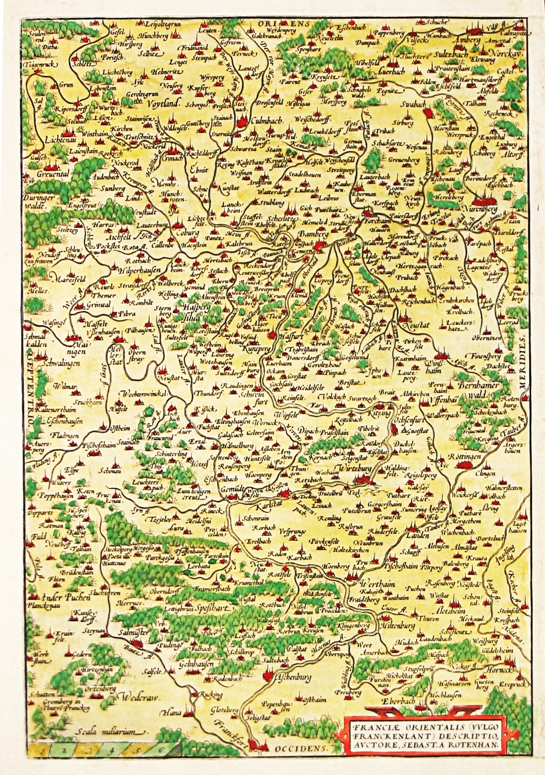 Ortelius, A., Franciae Orientalis., antique map, old maps