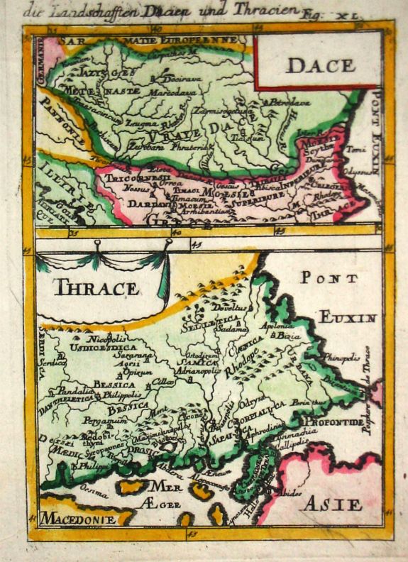 MALLET,A.M., Dace/ Thrace., antique map, old maps