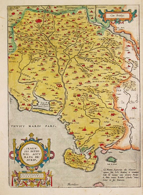 ORTELIUS, A., Senensis ditionis, accurata descriptio., antique map, old maps