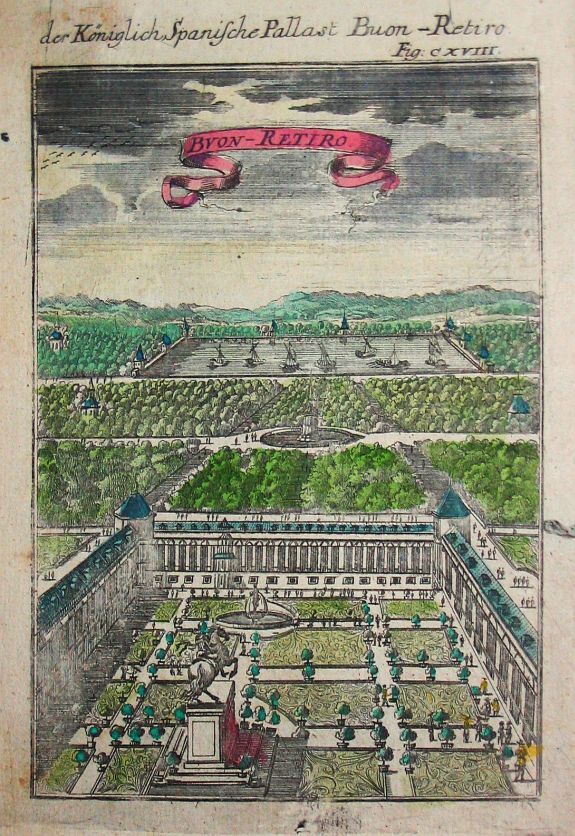 MALLET,A.M., Der Könichlich Spanische Pallast Buon-Retiro., antique map, old maps