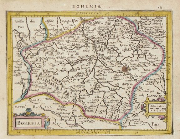 Hondius, H., Bohemia, antique map, old maps