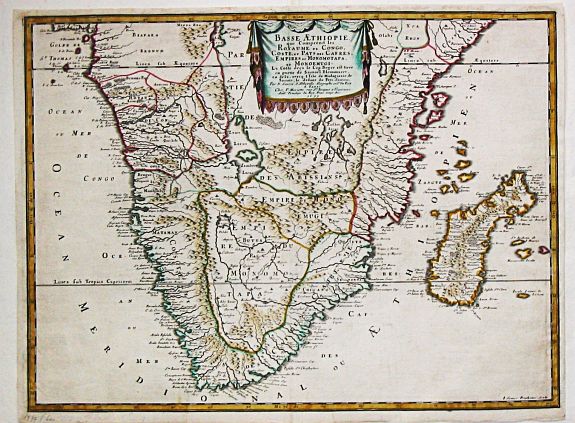 SANSON, N., Aethiopie, qui Compren les Royaume de Congo, Coste et Pays des Cafres, Empires du Monomotapa et Monoemugi...Par N. Sanson... A Paris Chez P. Marieete...1655. I Somer Pruthenis sculp. , antique map, old maps