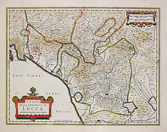 HONDIUS, H., Stato della Republico di Lucca. , antique map, old maps