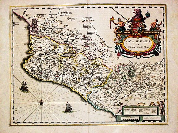 BLAEU, W., Nova Hispania et Nova Galicia. , antique map, old maps