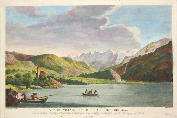 Née., Three very fine views of Switzerland, antique map, old maps