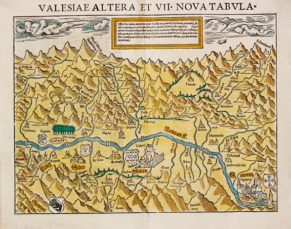 Münster, S., Valesiae Altera et VII, Nova Tabula. , antique map, old maps