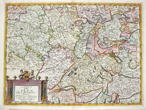 Coronelli, V., Corso del Reno, Parte Meridionale. , antique map, old maps