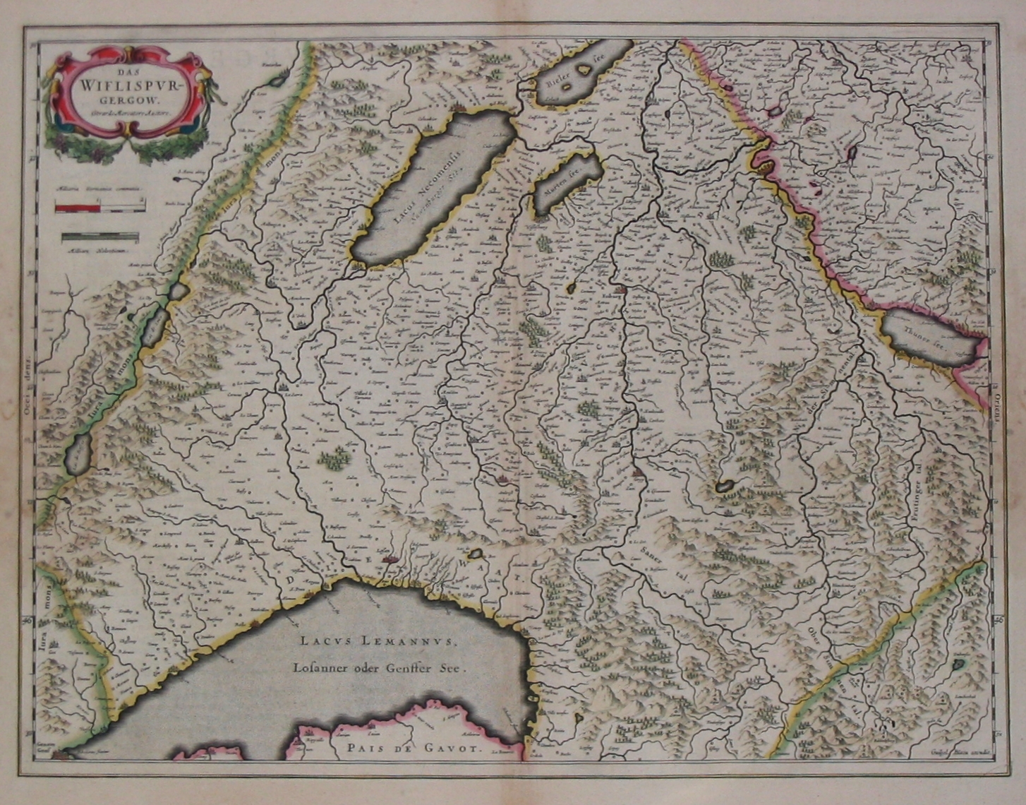 BLAEU, W., Das Wiflispurgergow., antique map, old maps