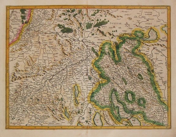 Mercator, G. / J. Hondius., Zurichgow et Province de Basle (no title). , antique map, old maps