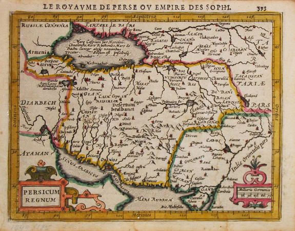 Hondius, H., Persicum Regnum. Plus 2 other maps of the area., antique map, old maps