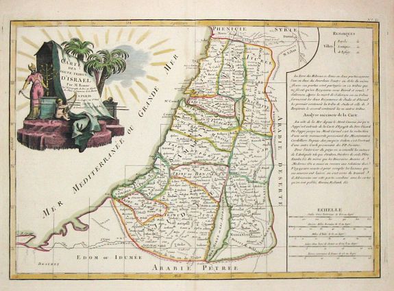 Lattré, J. / R.Bonne., Carte des douzes Tribus d' Israel., antique map, old maps