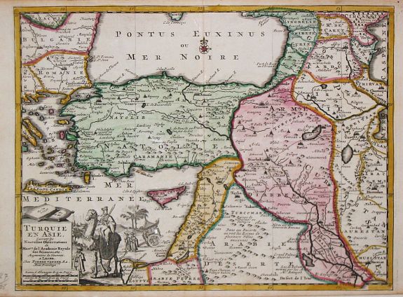 Aa, P. van der., Turquie en Asie., antique map, old maps